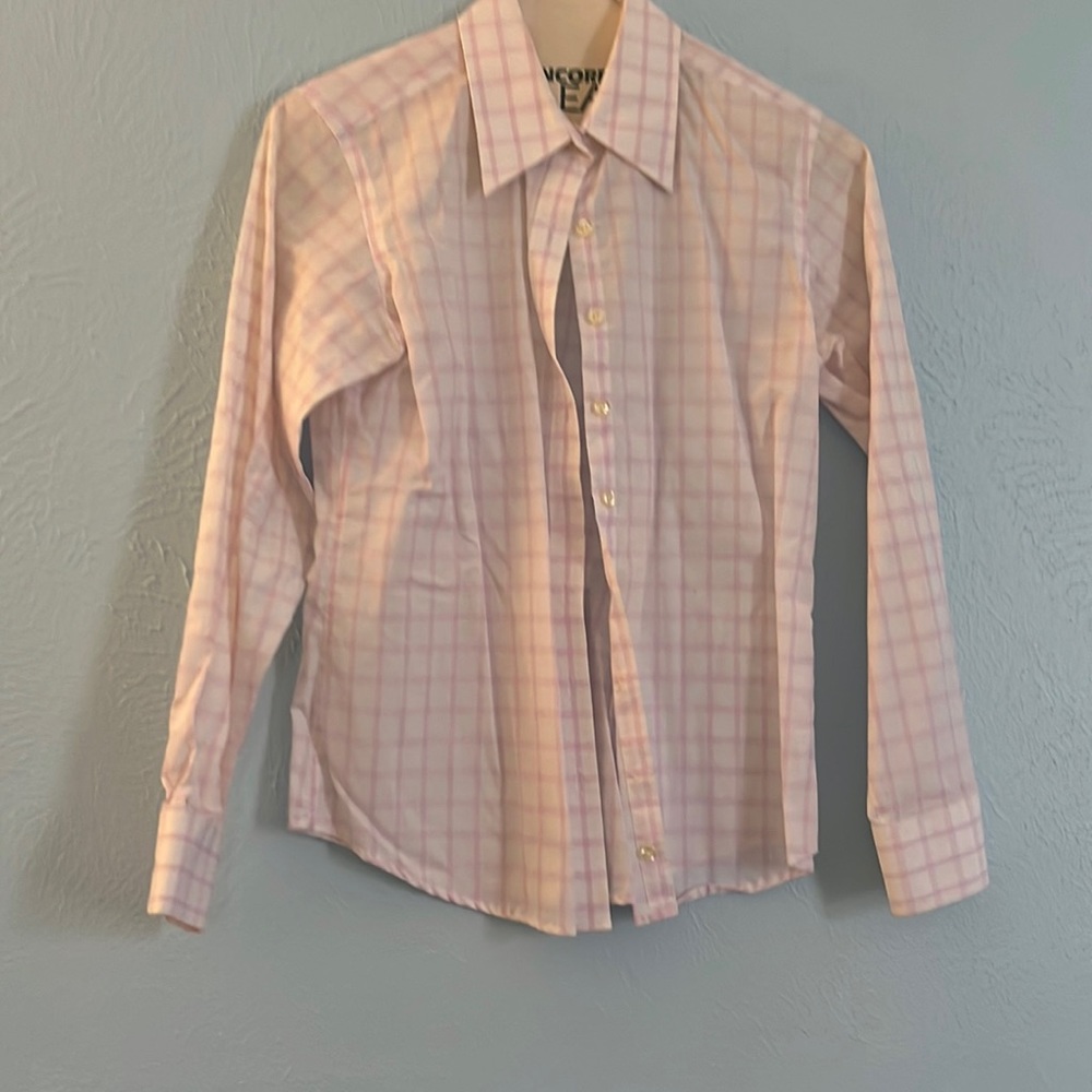 Lands End plaid blouse. Has stretch.